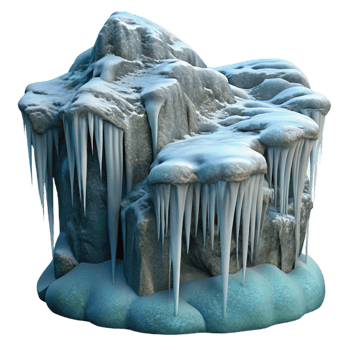 serene modern Frozen Waterfall Icicles Hanging Isolated original png