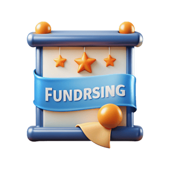 beautiful creative Fundraising Event Banner Transparent Background Bold Font high resolution png
