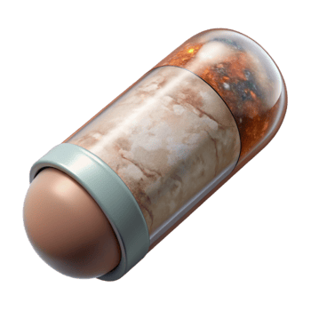 serene classic Future Food Capsule Cylindrical Shape Transparent Background genuine png