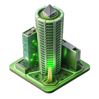 beautiful rustic Future Skyscraper Concept Cutout with Innovative Green Technology professional png