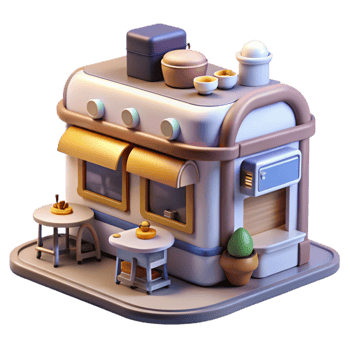 impressive traditional Futuristic Cafe with Food Printers Cutout png