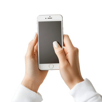 Blank-screen mobile held by someone png