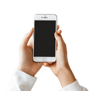 Person displaying smartphone with empty screen png