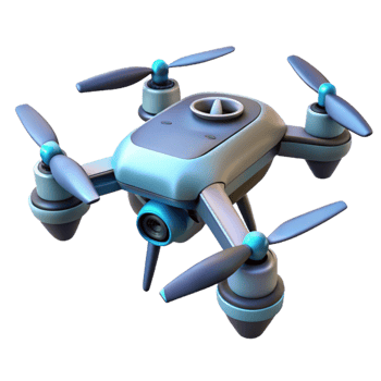 vibrant contemporary Futuristic Drone Cutout with Rotating Blades png