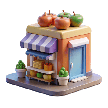 magnificent classic Futuristic Grocery Store with Food Printers Cutout high resolution png