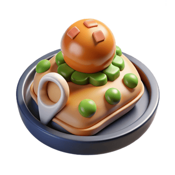 serene rustic Futuristic Meal Printing Transparent Background genuine png