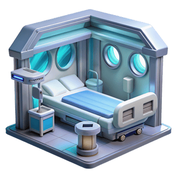 magnificent traditional Futuristic Nanotech Hospital Room Transparent high quality png