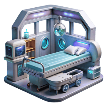 serene classic Futuristic Nanotech Hospital Room Transparent genuine png