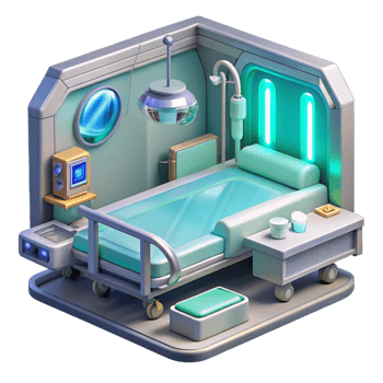beautiful rustic Futuristic Nanotech Hospital Room Transparent genuine png