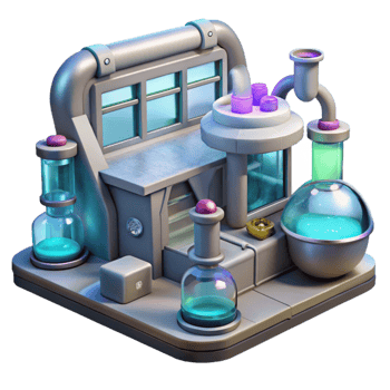 dramatic rustic Futuristic Nanotech Laboratory Transparent high quality png