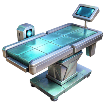 beautiful classic Futuristic Nanotech Operating Table Transparent original png