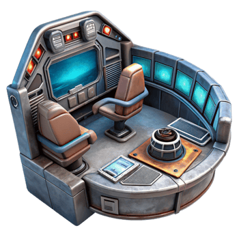 magnificent minimalist Futuristic Spaceship Cockpit Interior Isolated exclusive png