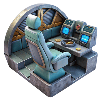 stunning traditional Futuristic Spaceship Cockpit Interior Isolated detailed png