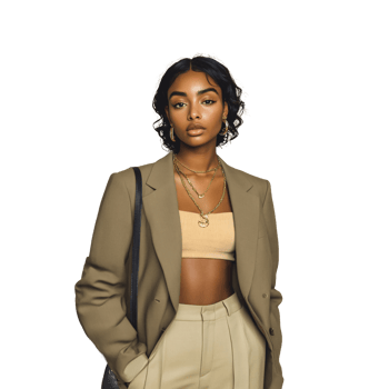 Cropped top streetwear worn by a woman png