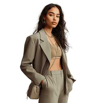 Confident pose crop top and trousers png