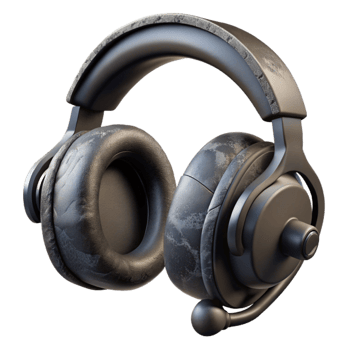 wonderful vintage Gamer Headset Black Isolated original png