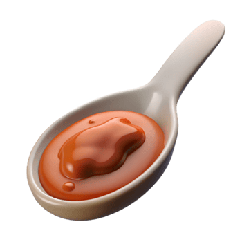 dramatic abstract Gastronomy Spoon Cutout Transparent Background with Sauce genuine png