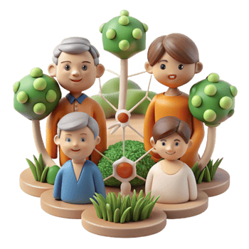 vibrant contemporary Generations Connected Through Nature Transparent Background exclusive png
