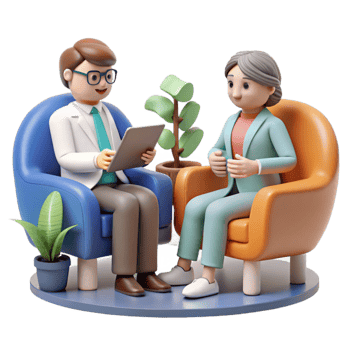 wonderful creative Genetic Counseling Session Scene Isolated high resolution png
