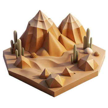vibrant classic Geometric Desert Landscape Silhouette Transparent Cutout professional png