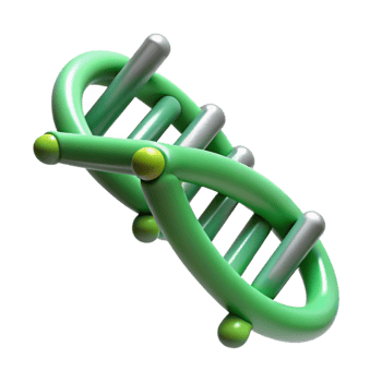 magnificent modern Geometric Dna Segment Isolated with Green Accents professional png