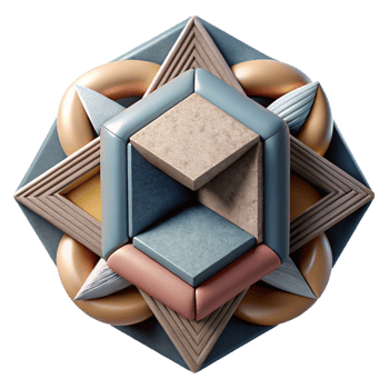 elegant rustic Geometric Fusion Design with 3d Effect Cutout premium png