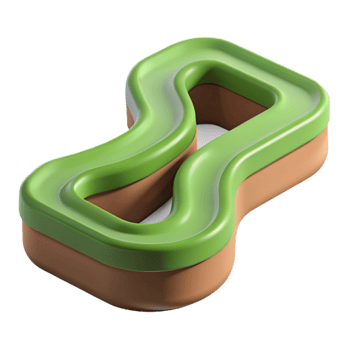 wonderful artistic Geometric River Bend Isolated with Meandering Course original png