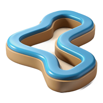 beautiful contemporary Geometric River Bend Isolated with Meandering Course premium png