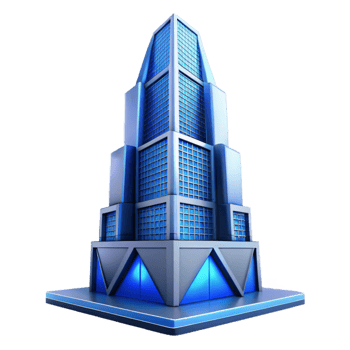 magnificent vintage Geometric Skyscraper Design Blue Tint Cutout genuine png