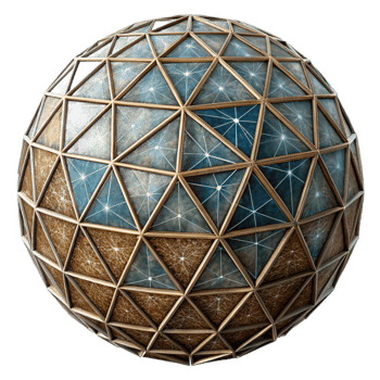 extraordinary artistic Geometric Sphere with Wireframe Structure png