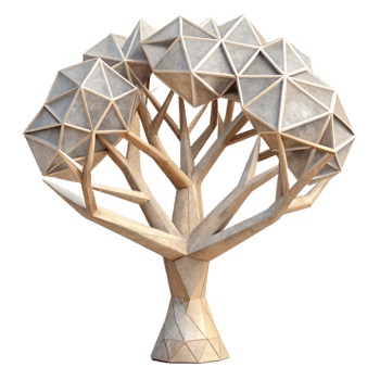 magnificent classic Geometric Tree with Fractal Branches professional png