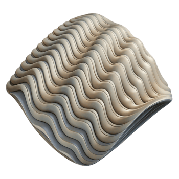 beautiful classic Geometric Wave Pattern Cutout with Subtle Texture authentic png