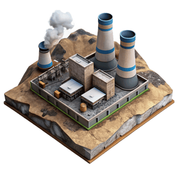 wonderful contemporary Geothermal Power Plant Aerial View Isolated high resolution png