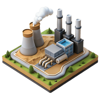 beautiful classic Geothermal Power Plant Geothermal Field Aerial View Cutout premium png
