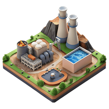 impressive vintage Geothermal Power Plant Geothermal Field Aerial View Cutout high resolution png