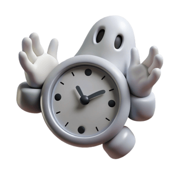 wonderful traditional Ghostly Clock Hands Fading Isolated Element premium png