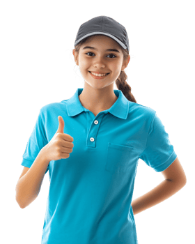 Sporty female showing thumbs up sign png