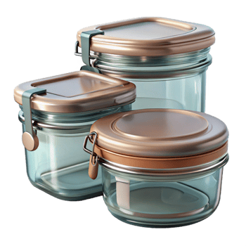 dramatic rustic Glass Food Storage Containers with Airtight Lids Transparent authentic png