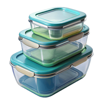 serene rustic Glass Food Storage Containers with Airtight Lids Transparent genuine png