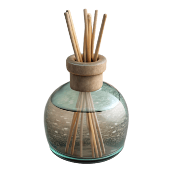 dramatic vintage Glass Jar Diffuser with Reed Sticks Isolated professional png
