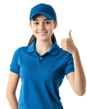 Female giving approval sign in casual uniform png