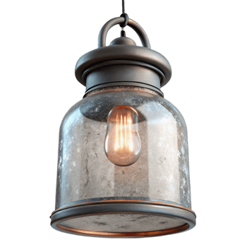 magnificent traditional Glass Jar Light Fixture Industrial Style Isolated authentic png