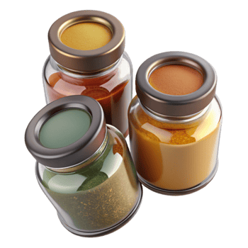 elegant abstract Glass Jars for Spices Top View Cutout original png