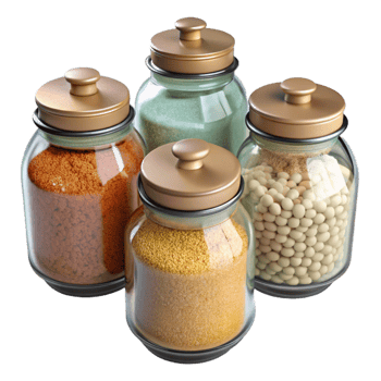 beautiful modern Glass Jars with Dried Foods Cutout genuine png
