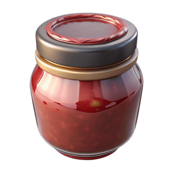 impressive contemporary Glass Jar with Jam Inside Isolated high resolution png