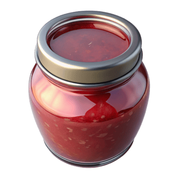 dramatic abstract Glass Jar with Jam Inside Isolated premium png
