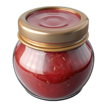 magnificent traditional Glass Jar with Jam Inside Isolated detailed png