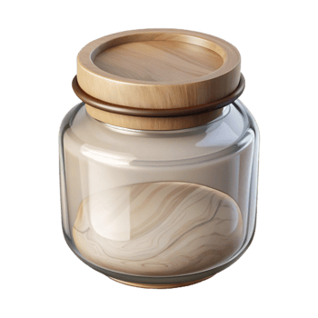 vibrant classic Glass Jar with Wooden Spoon Isolated professional png