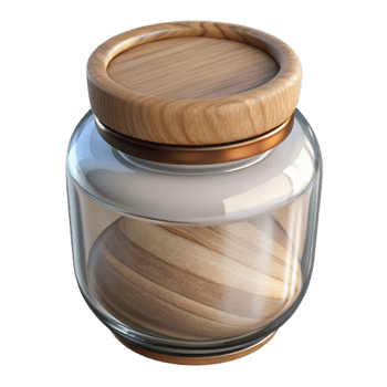 extraordinary traditional Glass Jar with Wooden Spoon Isolated authentic png