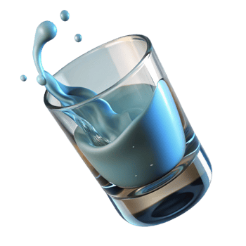 elegant traditional Glass of Water Spilling Upwards Transparent Background high quality png